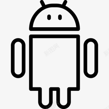 Android机器人机器4线性图标图标