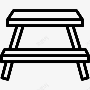 野餐桌家具82直线型图标图标