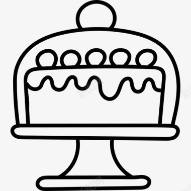 蛋糕面包房64黑色图标图标