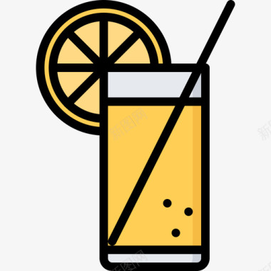 柠檬水46号酒吧彩色图标图标