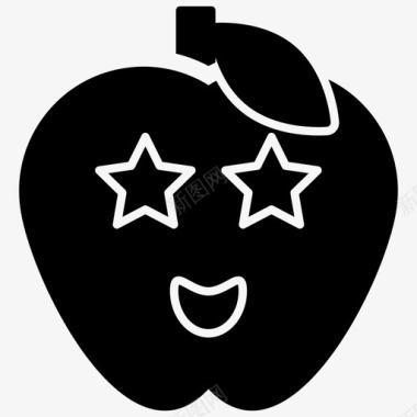 心眼苹果表情符号情感图标图标