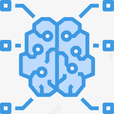 大脑大脑概念5蓝色图标图标