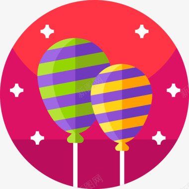 气球平展新年图标图标