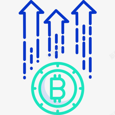 比特币增值比特币加密货币45轮廓颜色图标图标