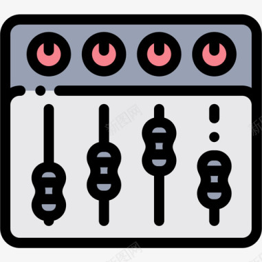 歌舞庆典背景混音器派对和庆典17线性颜色图标图标