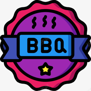 BBQ架子BBQBarbeque4线性颜色图标图标