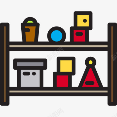 货架框货架家装28线性颜色图标图标