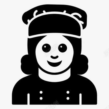 女厨师化身角色图标图标