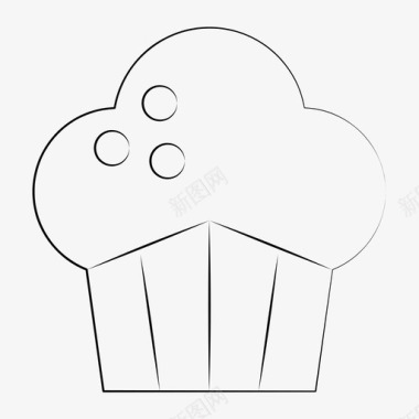 纸杯蛋糕甜点手绘面包店图标图标
