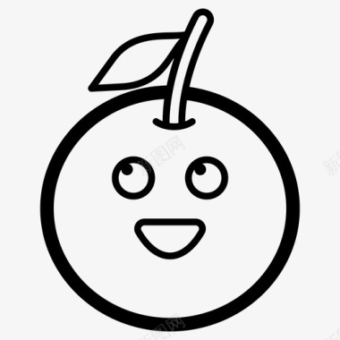 快乐橙色表情符号情感图标图标