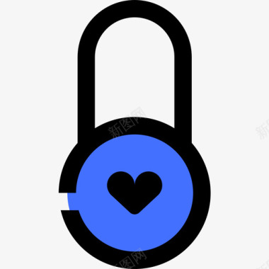 挂锁爱情85蓝色图标图标