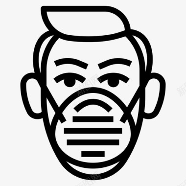 防尘口罩微粒污染图标图标