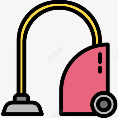 吸尘器背景吸尘器家用电器设备2线性颜色图标图标