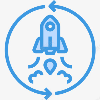 芽图标启动火箭启动70蓝色图标图标