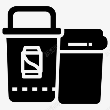 垃圾分类垃圾箱垃圾桶图标图标