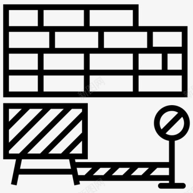 在建施工护栏施工现场图标图标