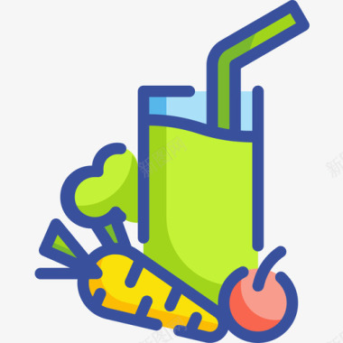 鲜榨果汁果汁饮料25原色图标图标