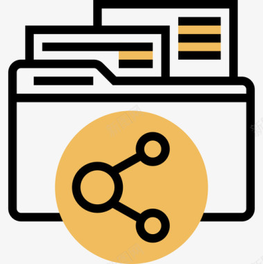 黄色金子文件网络共享8黄色阴影图标图标