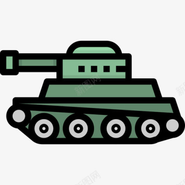 军用坦克军用32线性颜色图标图标