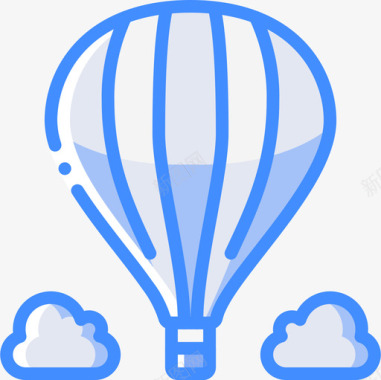 热气球发明5蓝色图标图标