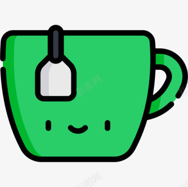原色绿茶健康食品27原色图标图标