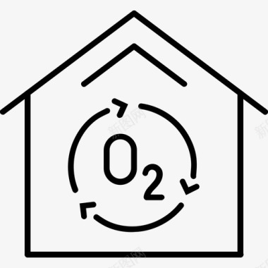 空气净化器房屋离子图标图标