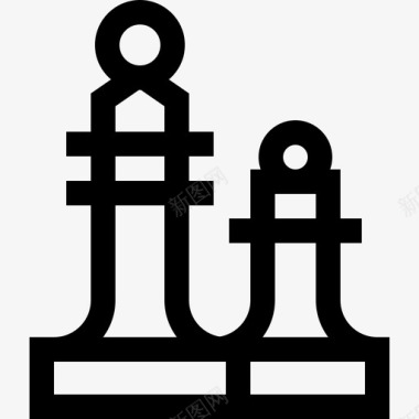 团队合作挂图国际象棋团队合作80直线型图标图标