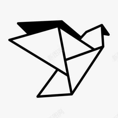 鸟折纸折纸纸图标图标