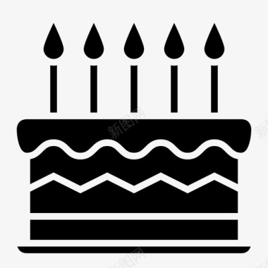 蜡烛生日蛋糕生日蜡烛甜点图标图标