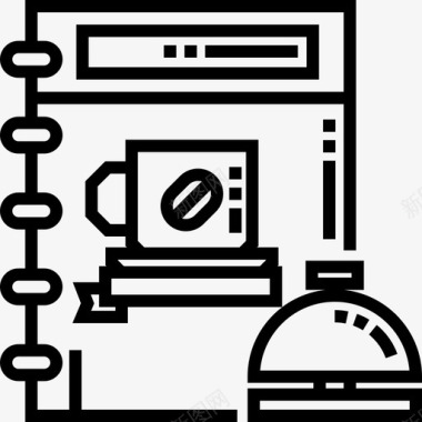 菜单17号咖啡厅线性图标图标