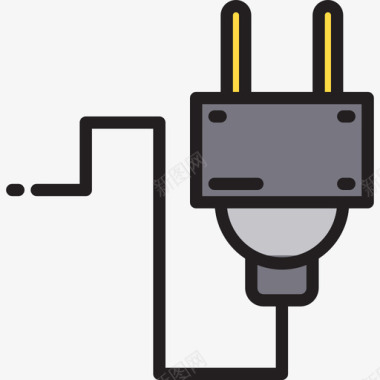 插头插头能源生态3线性颜色图标图标