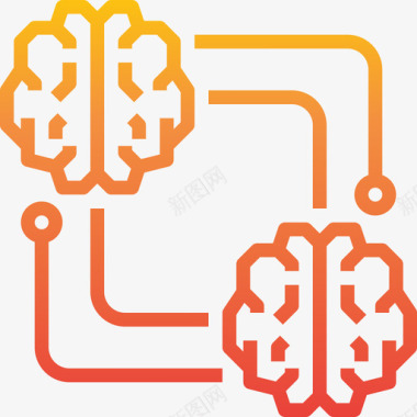 神奇的大脑头脑风暴大脑概念6梯度图标图标