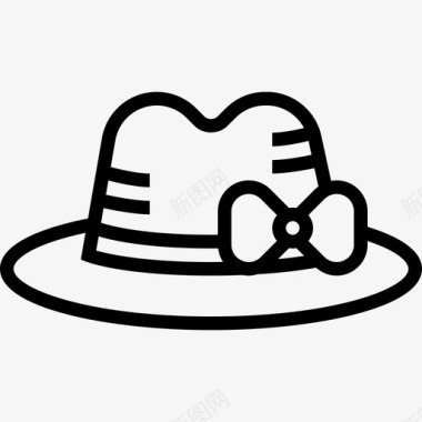 帽子野餐元素直线型图标图标