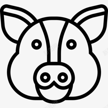 猪兽首直系图标图标