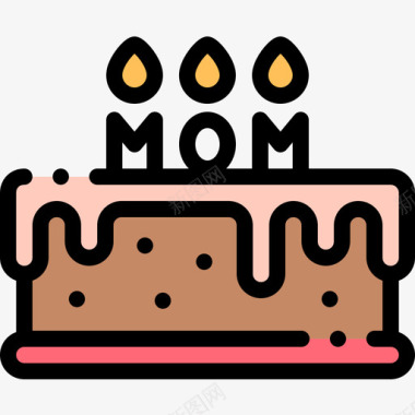 蛋糕母亲节20线性颜色图标图标