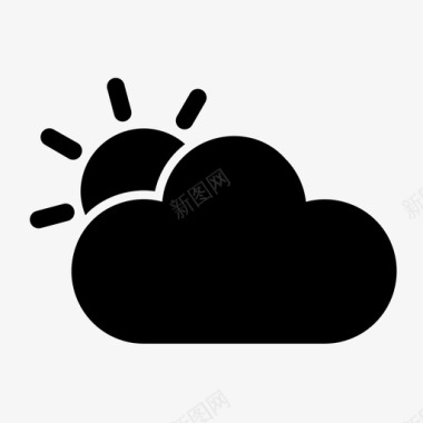 云存储天气云多云图标图标
