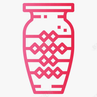 花瓶瓷器39渐变色图标图标