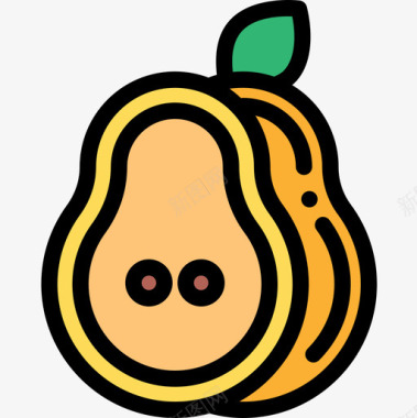 梨纯素食品原色图标图标