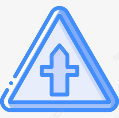十字路口英国路标4蓝色图标图标