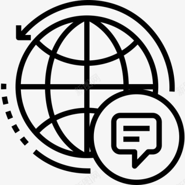 全球商务与管理4直线型图标图标