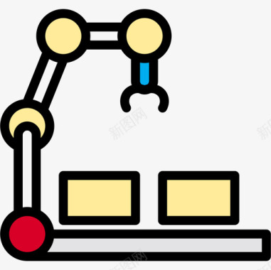 机器人手臂android3线性颜色图标图标