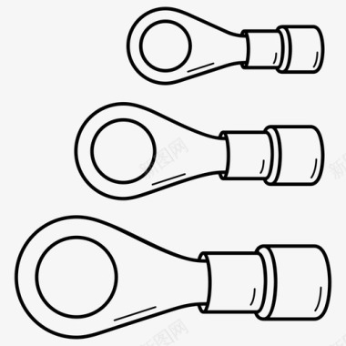 环包袋电气连接器端子绝缘压接环图标图标
