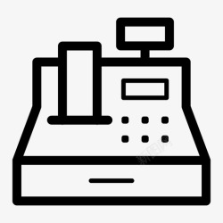 商场收银机矢量收银机帐单商场图标高清图片