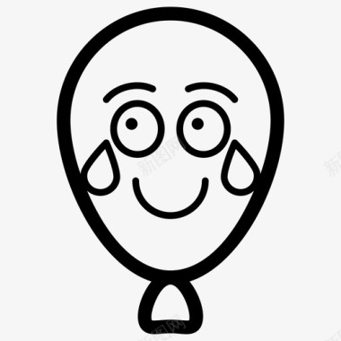 欢乐气球气球脸表情符号图标图标