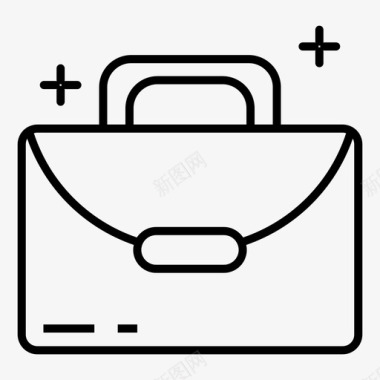公文包手提箱办公元素线图标图标