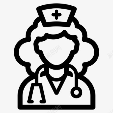 护士护士化身女性图标图标