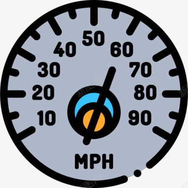 追赶时间车速表车速表时间10线性颜色图标图标