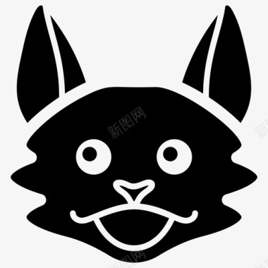 狐狸脸卡通表情符号图标图标