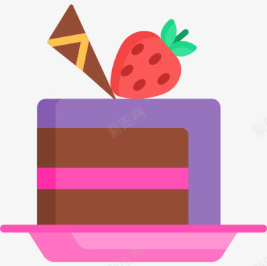 蛋糕块糖果和糖果13扁平图标图标