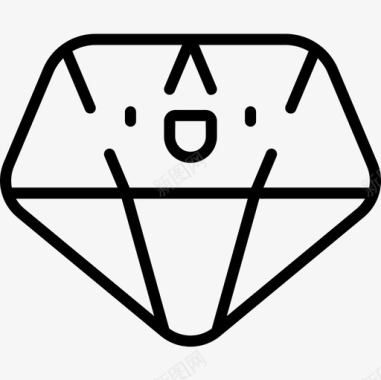 钻石视频游戏界面线性图标图标